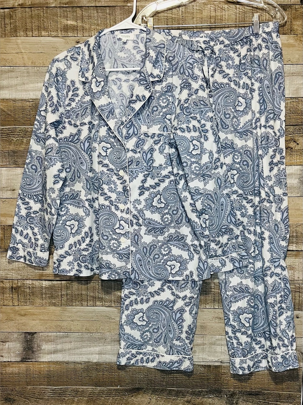 Haven Well Within Blue/White Paisley Two-Piece Lounge/PJ Set Ladies